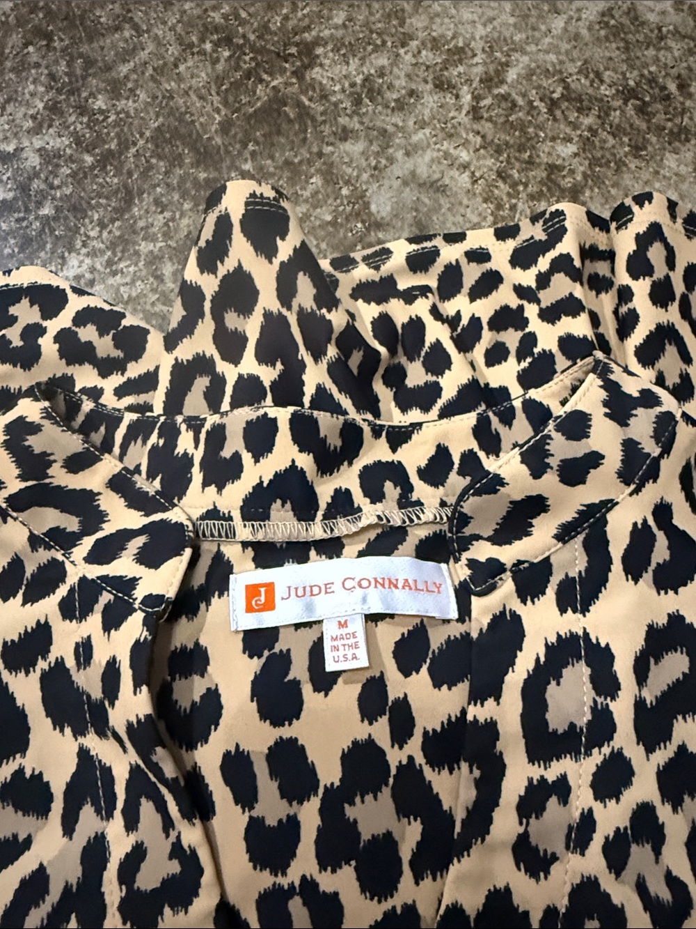 Jude Connally Leopard Tiered Long Sleeve Dress - Black & Tan - Picture 2 of 5